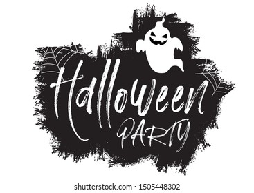 Grunge style Halloween background with text and ghost