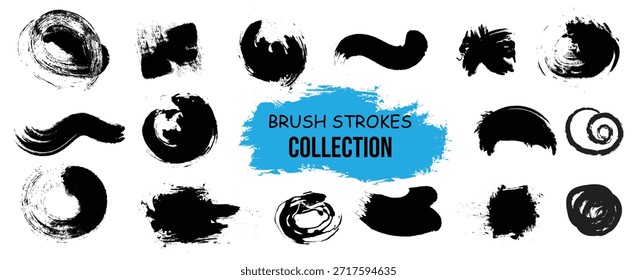 Pinceladas gruesas dibujadas a mano estilo grunge en pintura acrílica. Salpicaduras de tinta, líneas pintadas sucias, Elementos de diseño artísticos. Forma de Vector creativo o Plantilla de ilustración de arte de fondo.