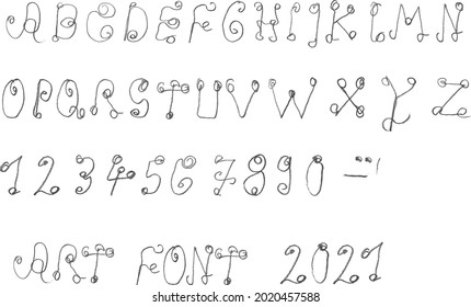 Grunge style handmade font, headline font, arts and craft style,vector, letters isolated and grouped