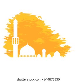 Grunge style Islamic banner with mosque