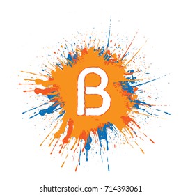 Grunge style letter b. Vector illustration isolated on white background
