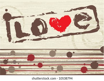 Grunge style love background