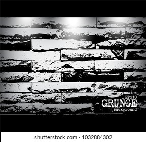 Grunge style of modern brick wall texture and light . Vector .
