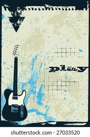 Grunge style music themed complete layout in vector format