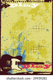 Grunge style music themed complete layout in vector format