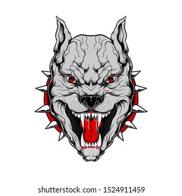 grunge style pit bull hand drawing vector,.vector hand drawing,Shirt designs, biker, disk jockey, gentleman, barber and many others.isolated and easy to edit. Vector Illustration