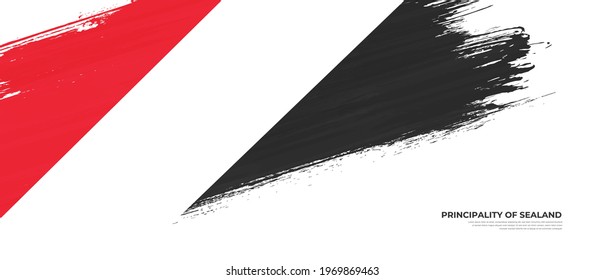 Grunge style Principality of Sealand flag with hand drawn brush stroke vector illustration
