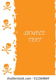 Grunge style rock n roll background with skulls and stars