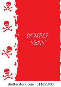 Grunge style rock n roll background with skulls