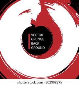 Grunge style round shaped vector abstract background, vector illustration made using real ink hand-drawn grunge brushes, clear eps 8 vector.