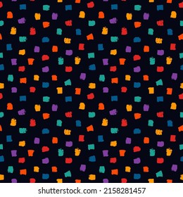 Grunge style seamless pattern. Repeated dash line motif. Modern minimal geometric surface print. Freehand brush design texture. Handdrawn doodle contemporary ornament. Vector abstract background