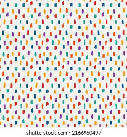 Grunge style seamless pattern. Repeated dash line motif. Modern minimal geometric surface print. Freehand brush design texture. Handdrawn doodle contemporary ornament. Vector abstract background