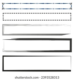 Grunge style set of square and rectangle shapes. Vector illustration. EPS 10.