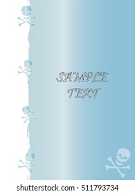 Grunge style, skull and stars vector background with the metallic color Aquamarine