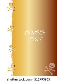 Grunge style, skull and stars vector background with the metallic color Citrine