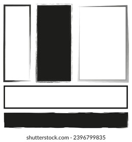 Grunge style square and rectangle shapes. Vector illustration. EPS 10.