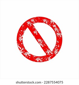 Grunge style stop icon logo design.