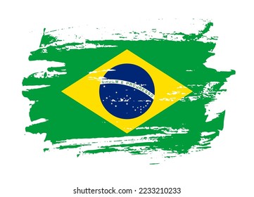 Grunge style textured flag of Brazil country