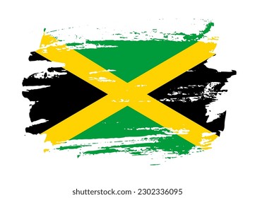 Grunge style textured flag of Jamaica country