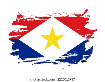 Grunge style textured flag of Saba country