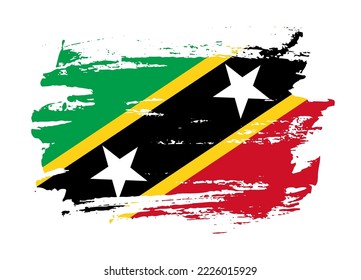 Grunge style textured flag of Saint Kitts and Nevis country