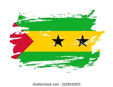 Grunge style textured flag of Sao Tome and Principe country