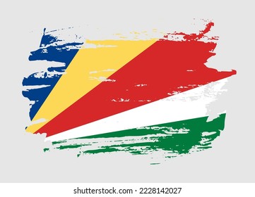 Grunge style textured flag of Seychelles country
