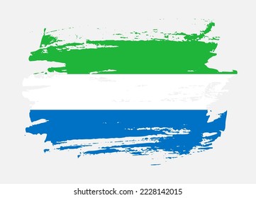 Grunge style textured flag of Sierra Leone country