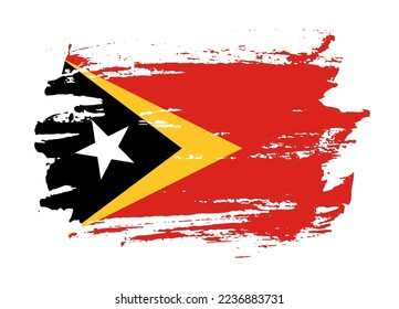Grunge style textured flag of Timor Leste country