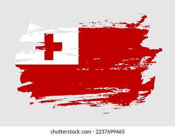 Grunge style textured flag of Tonga country