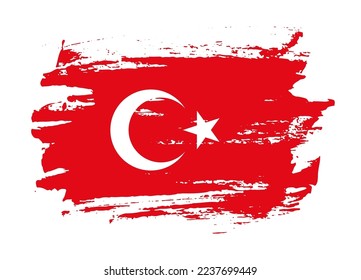 Grunge style textured flag of Turkey country