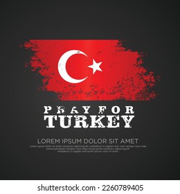 Grunge style turkish flag and map for greeting card with turkey city silhouette effect inside flag and included typography with grunge effect