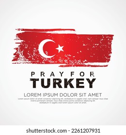 Grunge style turkish flag and map for greeting card with turkey city silhouette effect inside flag and included typography with grunge effect