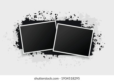 grunge style two photo frames background