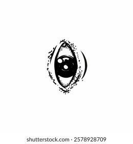 Grunge style vector of a mystical eye with rough textures. Perfect for tattoo designs, occult themes, and dark artistic projects