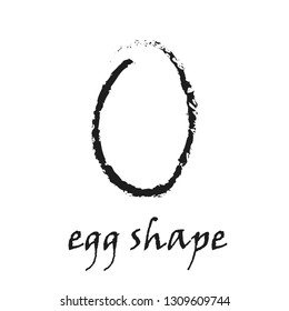 Grunge style vector silhouette of egg isolated on white.
