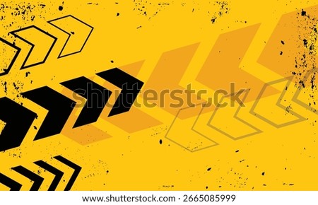 Grunge style warning arrow sign background