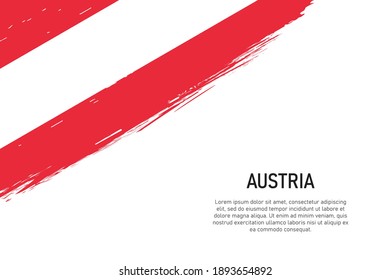 Grunge styled brush stroke background with flag of Austria. Template for banner or poster.