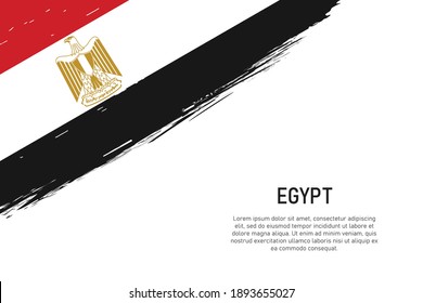 Grunge styled brush stroke background with flag of Egypt. Template for banner or poster.
