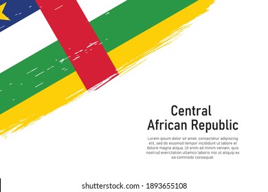 Fondo del pincel de estilo ondulado con bandera de la República Centroafricana. Plantilla para banner o afiche.