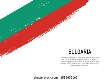 Grunge-stylter Pinselstrich-Hintergrund mit Flagge von Bulgarien. Vorlage für Banner oder Poster.