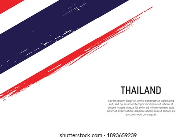 Grunge styled brush stroke background with flag of Thailand. Template for banner or poster.