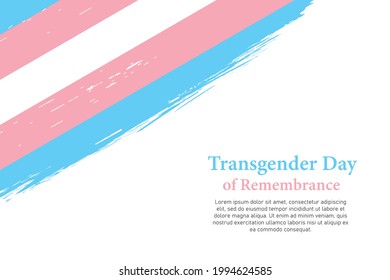 Grunge styled brush stroke flag of Transgender pride. Template for transgender day poster design