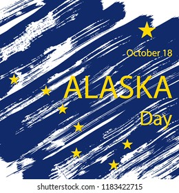 Grunge styled flag of Alaska  state of United States of America. Template for banner or poster. Vector illustration