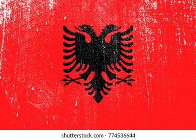 grunge styled flag of Albania.