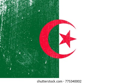 grunge styled flag of Algeria
