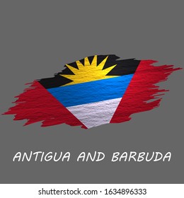 Grunge styled flag of Antigua and Barbuda. Brush stroke background