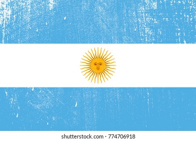 grunge styled flag of Argentina