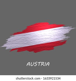Grunge styled flag of Austria. Brush stroke background