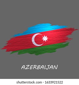 Grunge styled flag of Azerbaijan. Brush stroke background